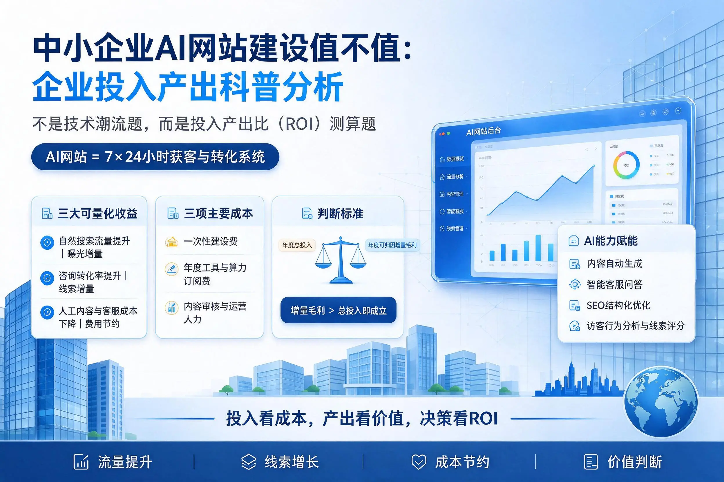 中小企业AI网站建设值不值：安阳企业投入产出科普分析