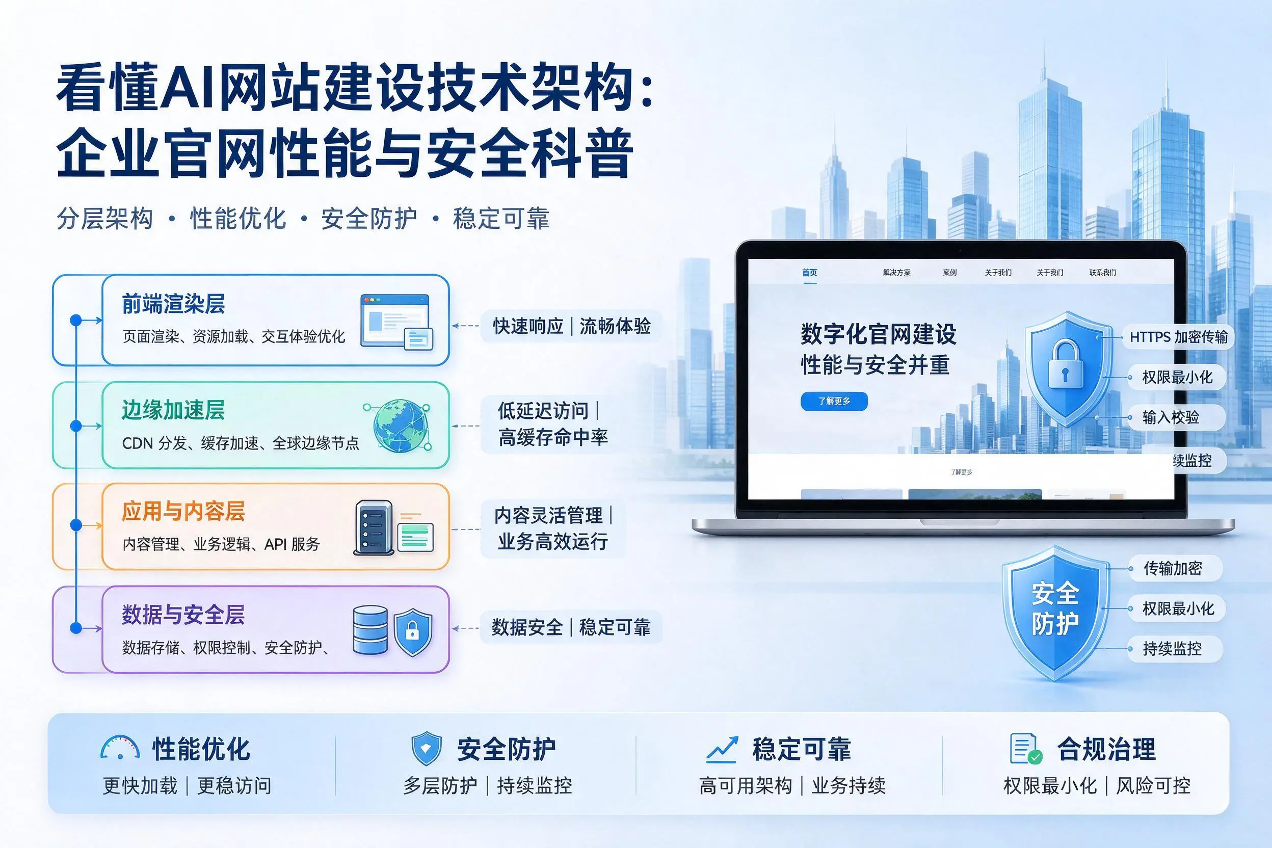 看懂AI网站建设技术架构:安阳企业官网性能与安全科普