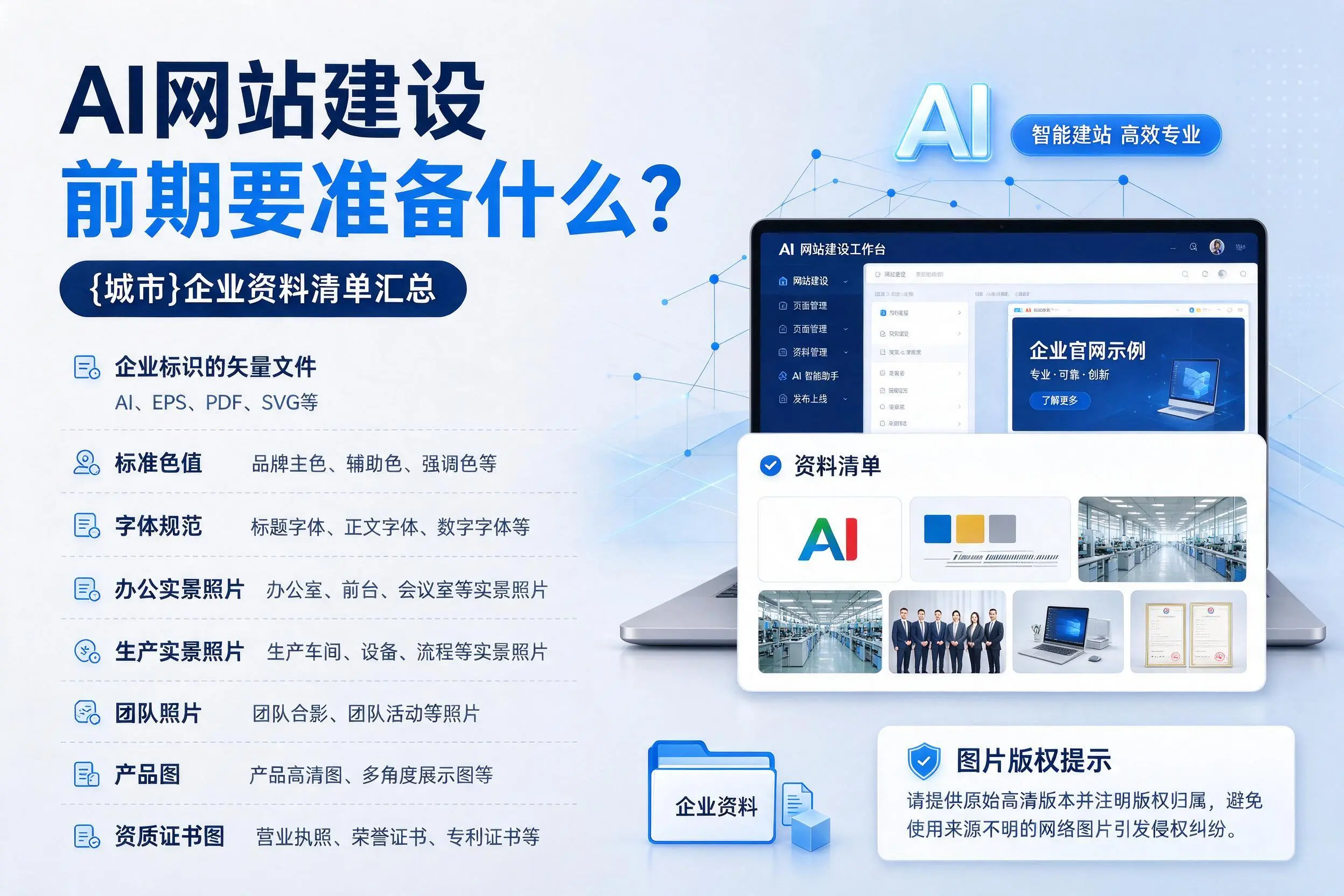 AI网站建设前期要准备什么？安阳企业资料清单汇总