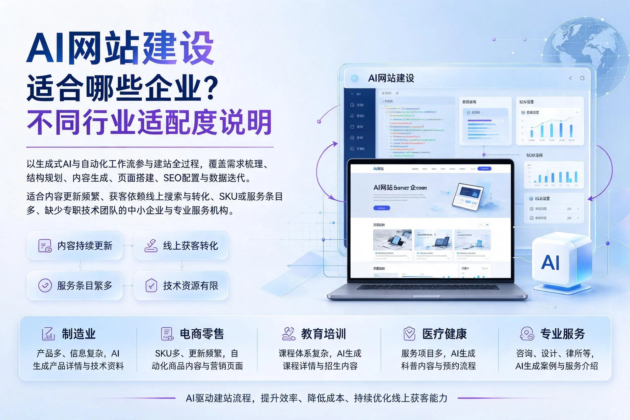 AI网站建设适合哪些企业？安阳不同行业适配度说明